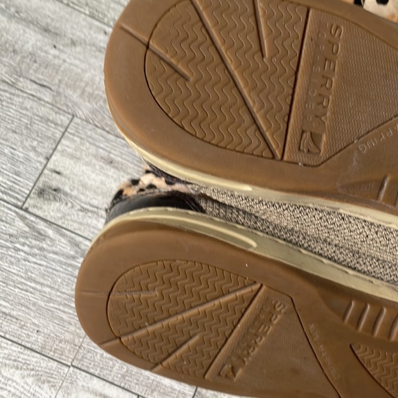 Sperry Topsider Hikerfish Linen Leopard Boots GUC - Picture 15 of 16